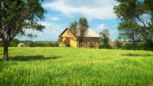 A large house in the rural part of Nebraska.